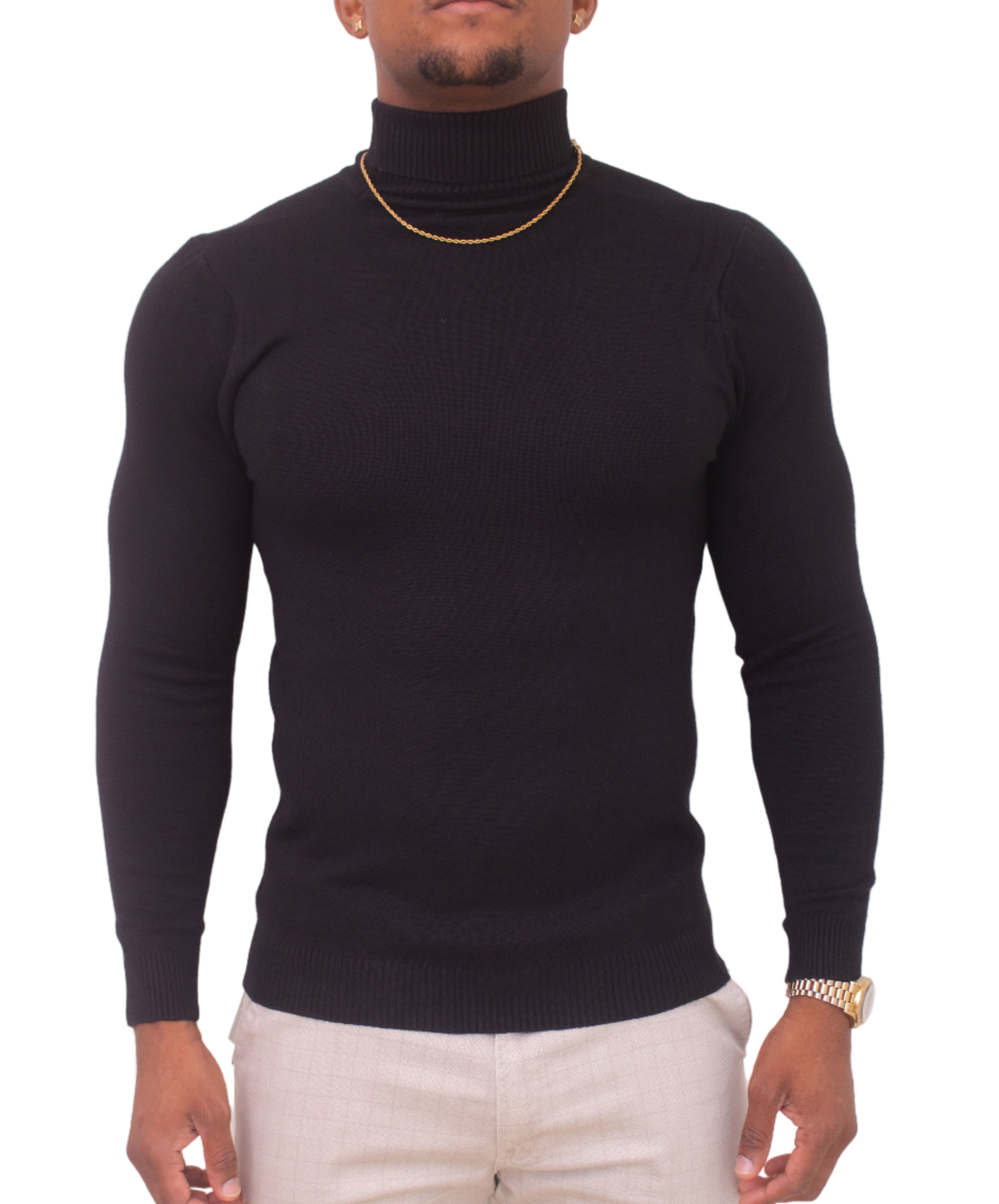 Turtle Neck Sweaters-(Black)