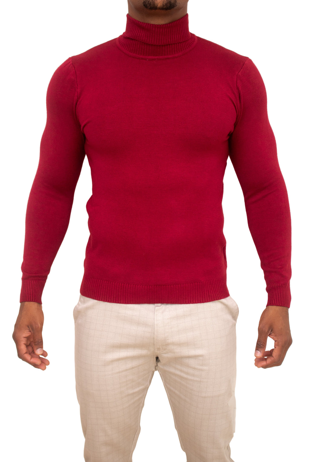 Turtle Neck Sweaters-(maroon)