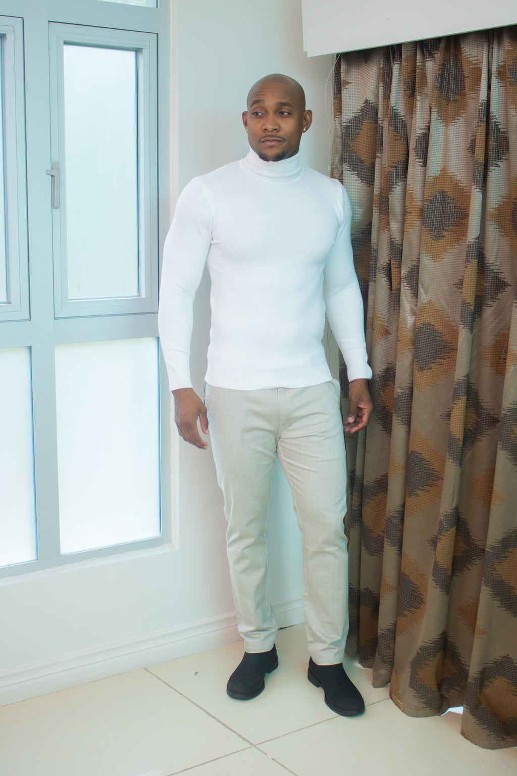 Turtle Neck Sweaters-(White)