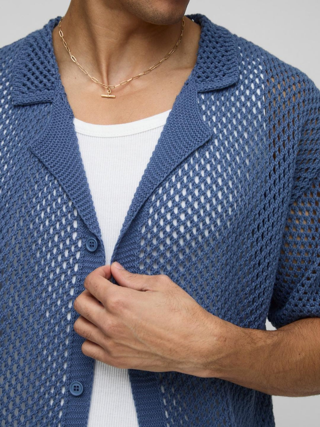 Boxy Knitted Shirt (blue)