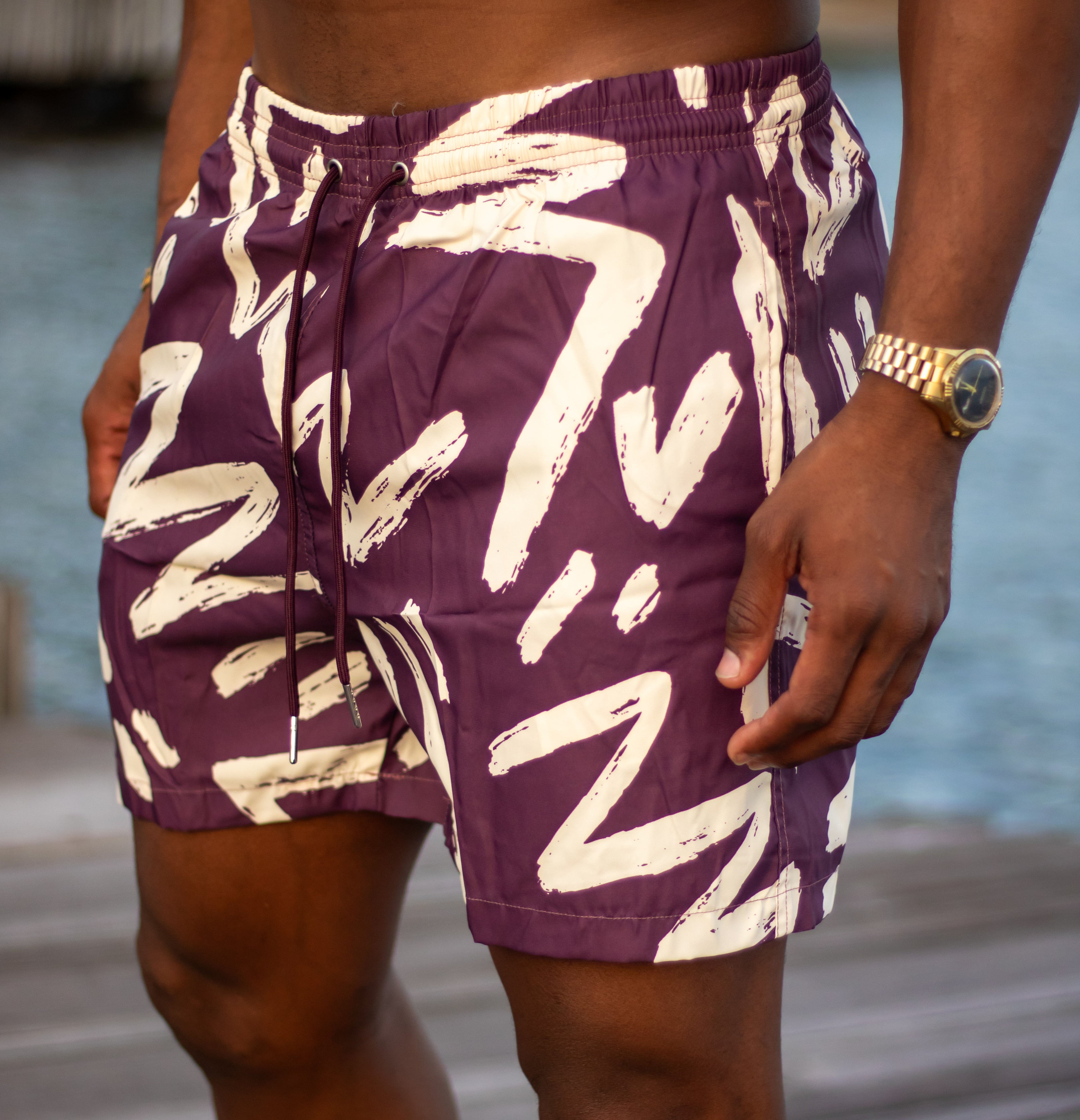 Graphic Shorts (Purple&white)