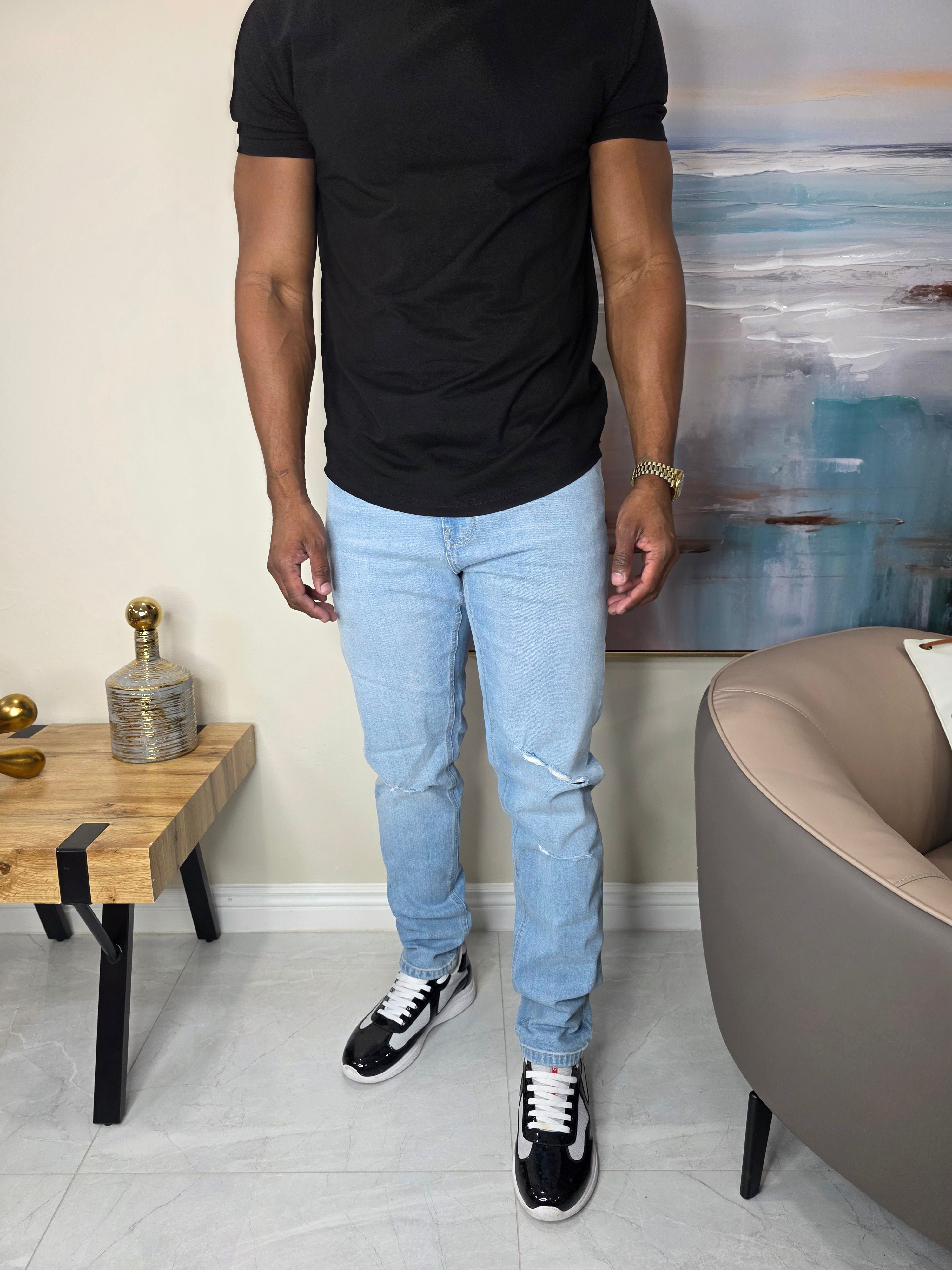 Distressed jeans