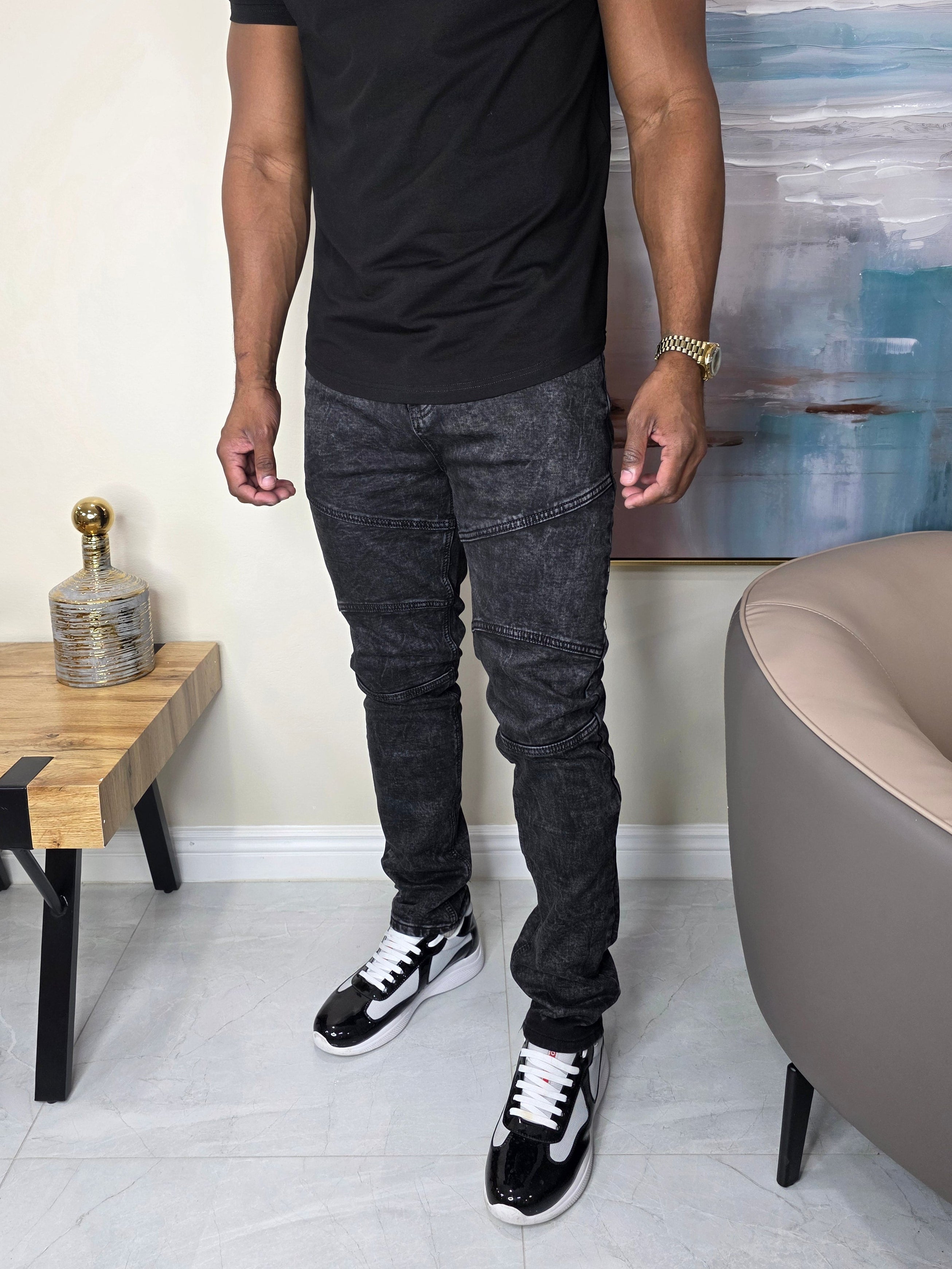 Stripe jeans fnk