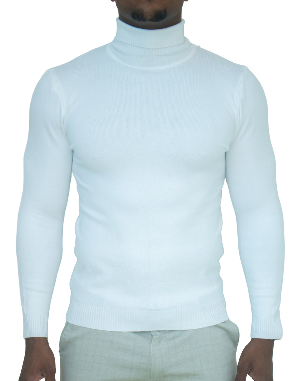 Turtle Neck Sweaters-(White)