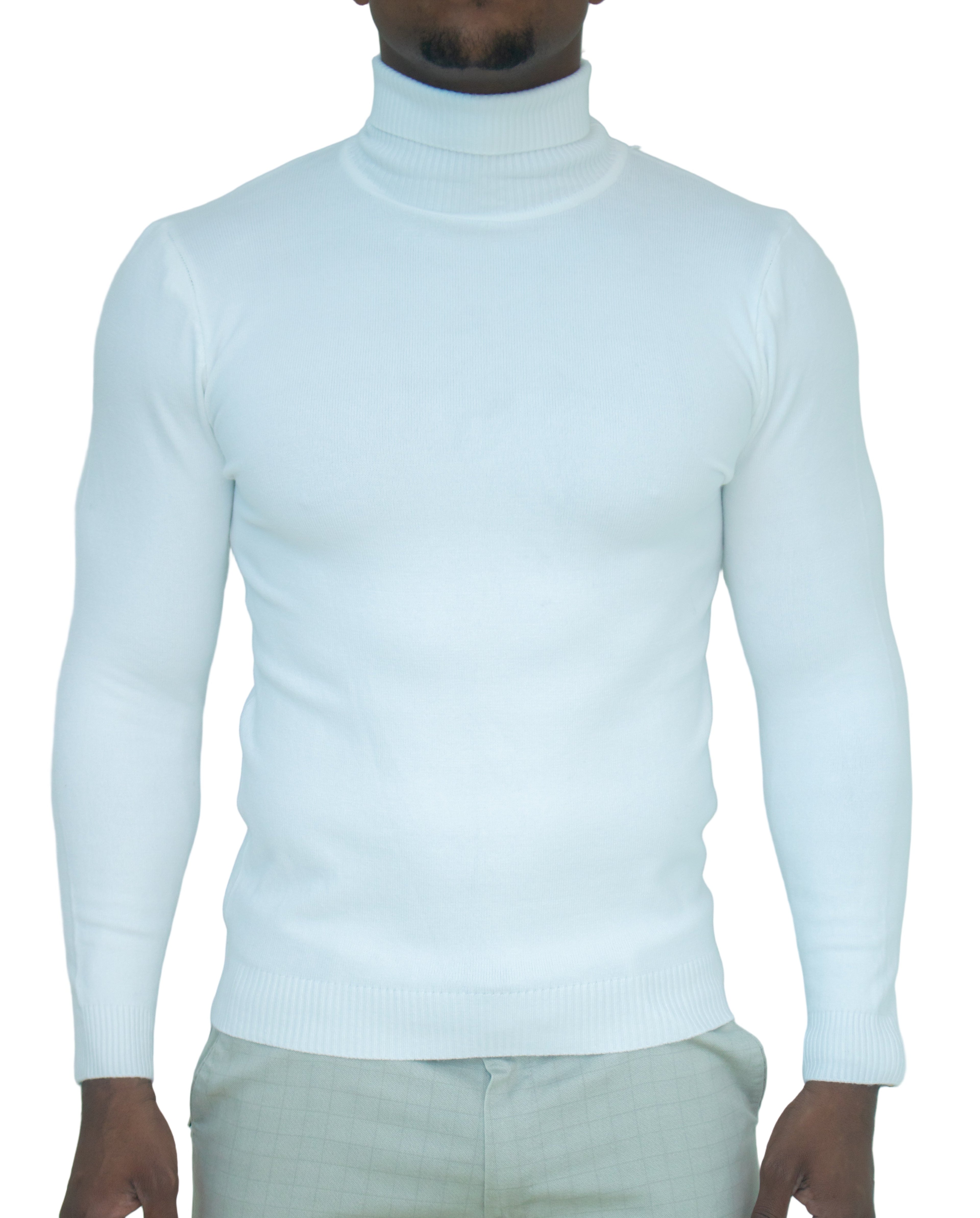 Turtle Neck Sweaters-(White)