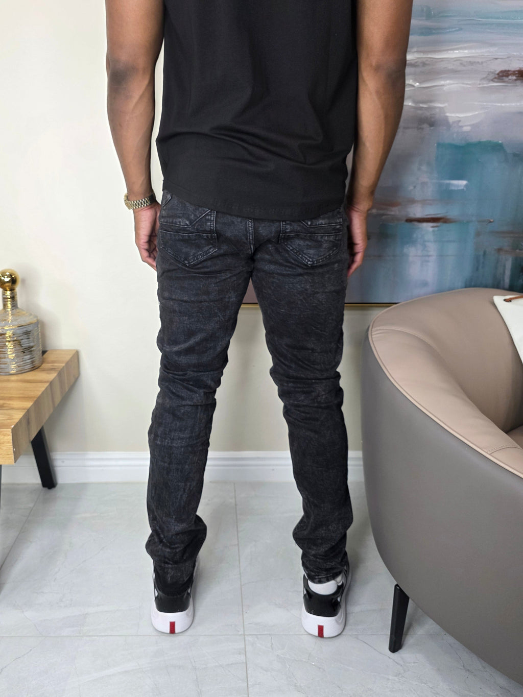 Stripe jeans fnk