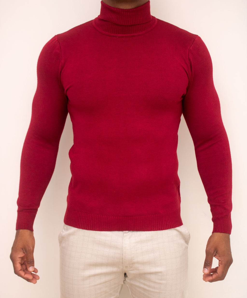 Turtle Neck Sweaters-(maroon)